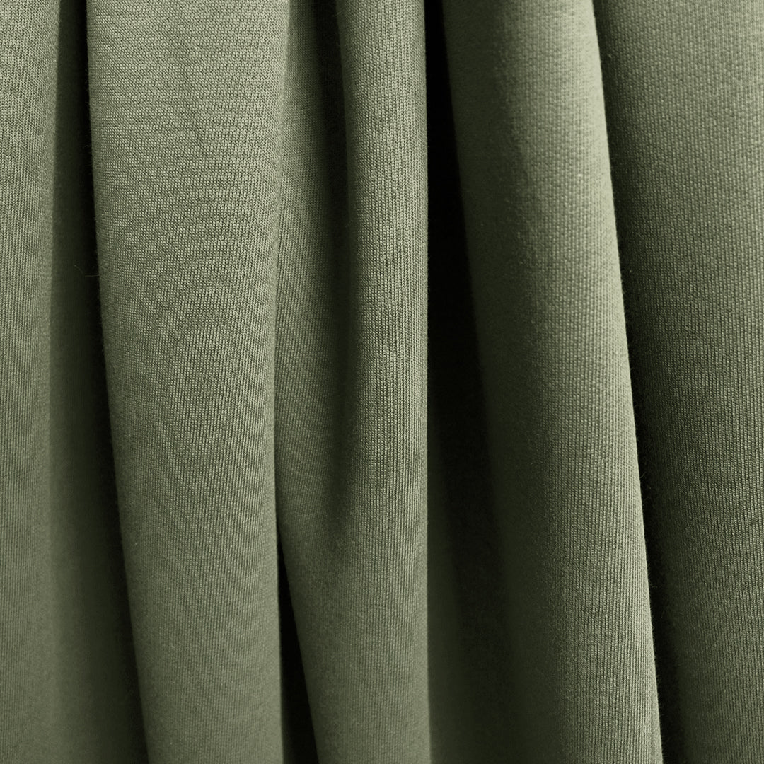 organic cotton fleece-backed sweatshirt knit - dusky green 1.75 yd