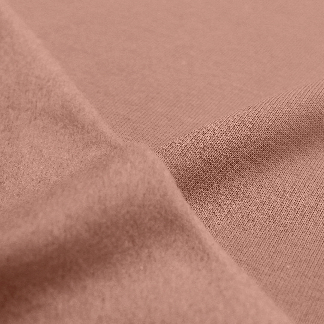 organic cotton fleece-backed sweatshirt knit - desert 1 yard