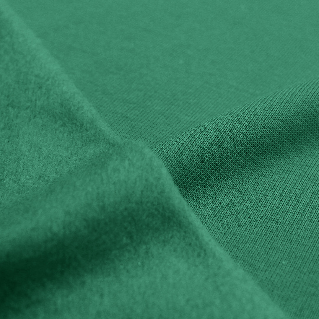 organic cotton fleece-backed sweatshirt knit - alpine green 1.5 yd