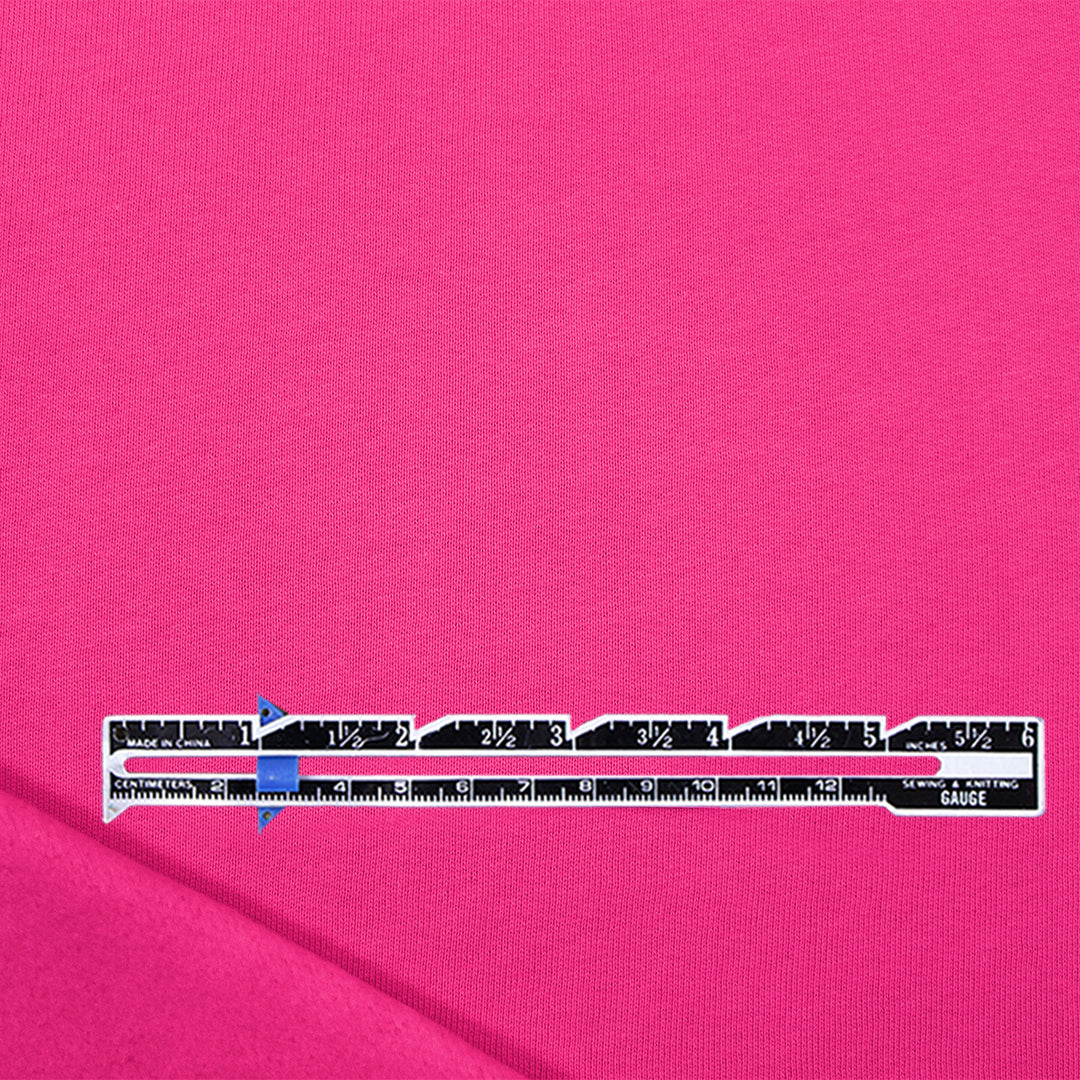 organic cotton fleece-backed sweatshirt knit - fuchsia 2 yd