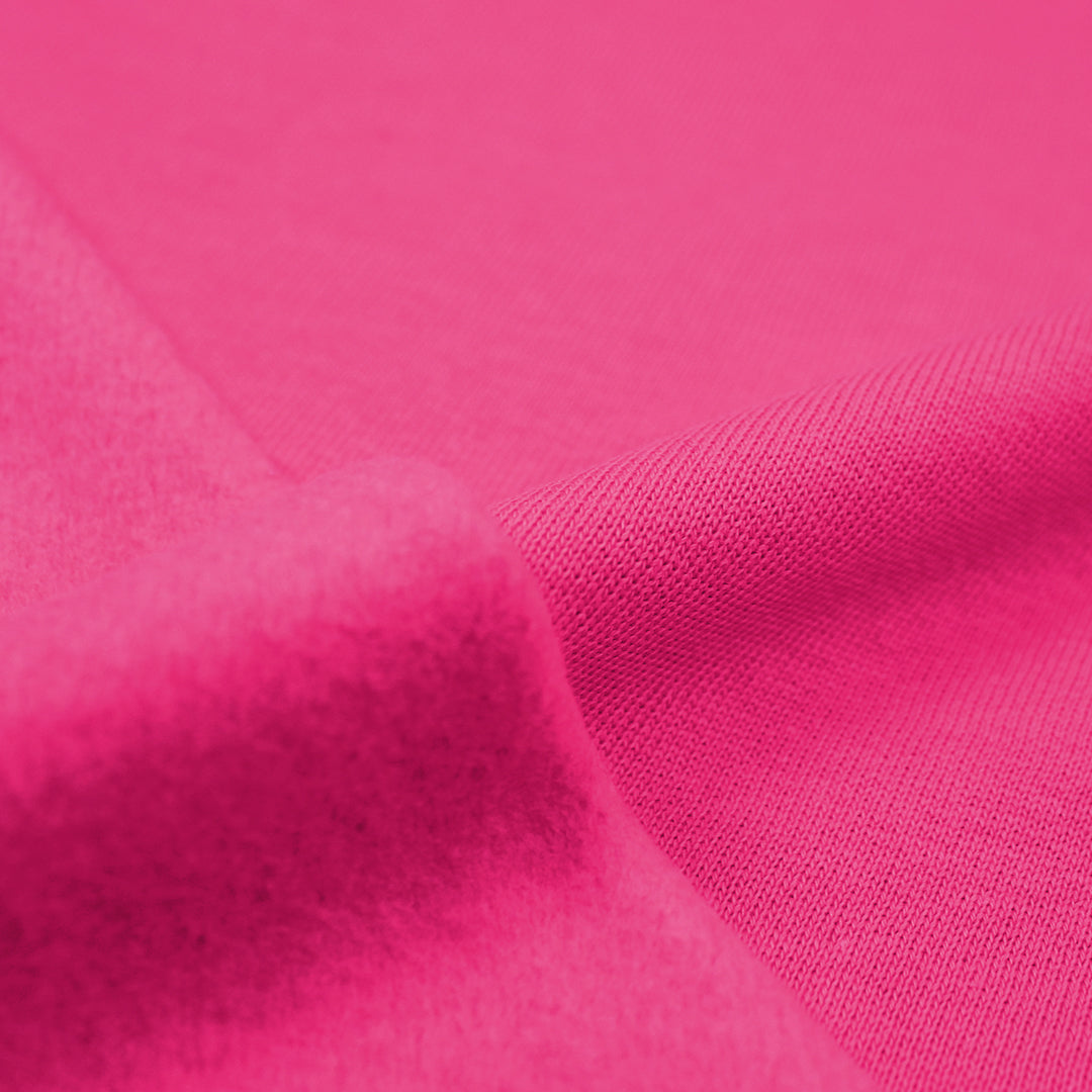 organic cotton fleece-backed sweatshirt knit - fuchsia 2 yd