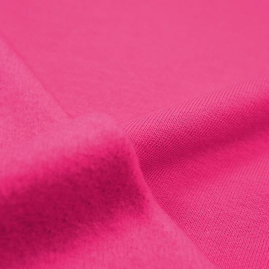 organic cotton fleece-backed sweatshirt knit - fuchsia 2 yd