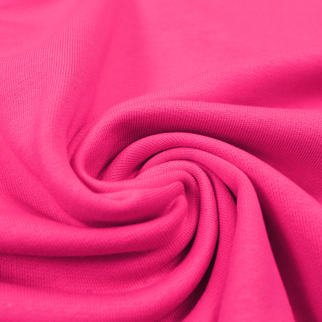 organic cotton fleece-backed sweatshirt knit - fuchsia 2 yd