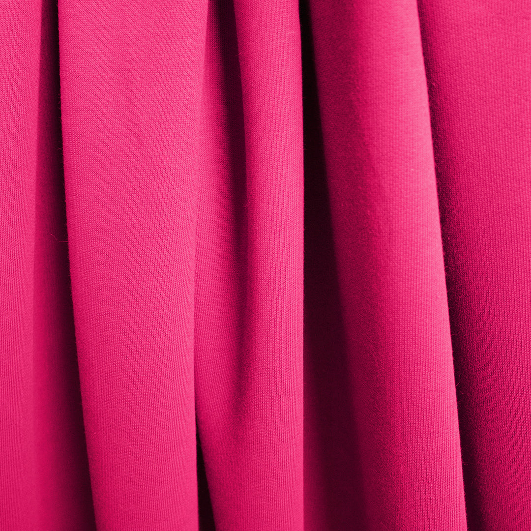 organic cotton fleece-backed sweatshirt knit - fuchsia 2 yd