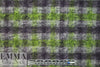 Italian lime/aubergine plaid textured wool fleece