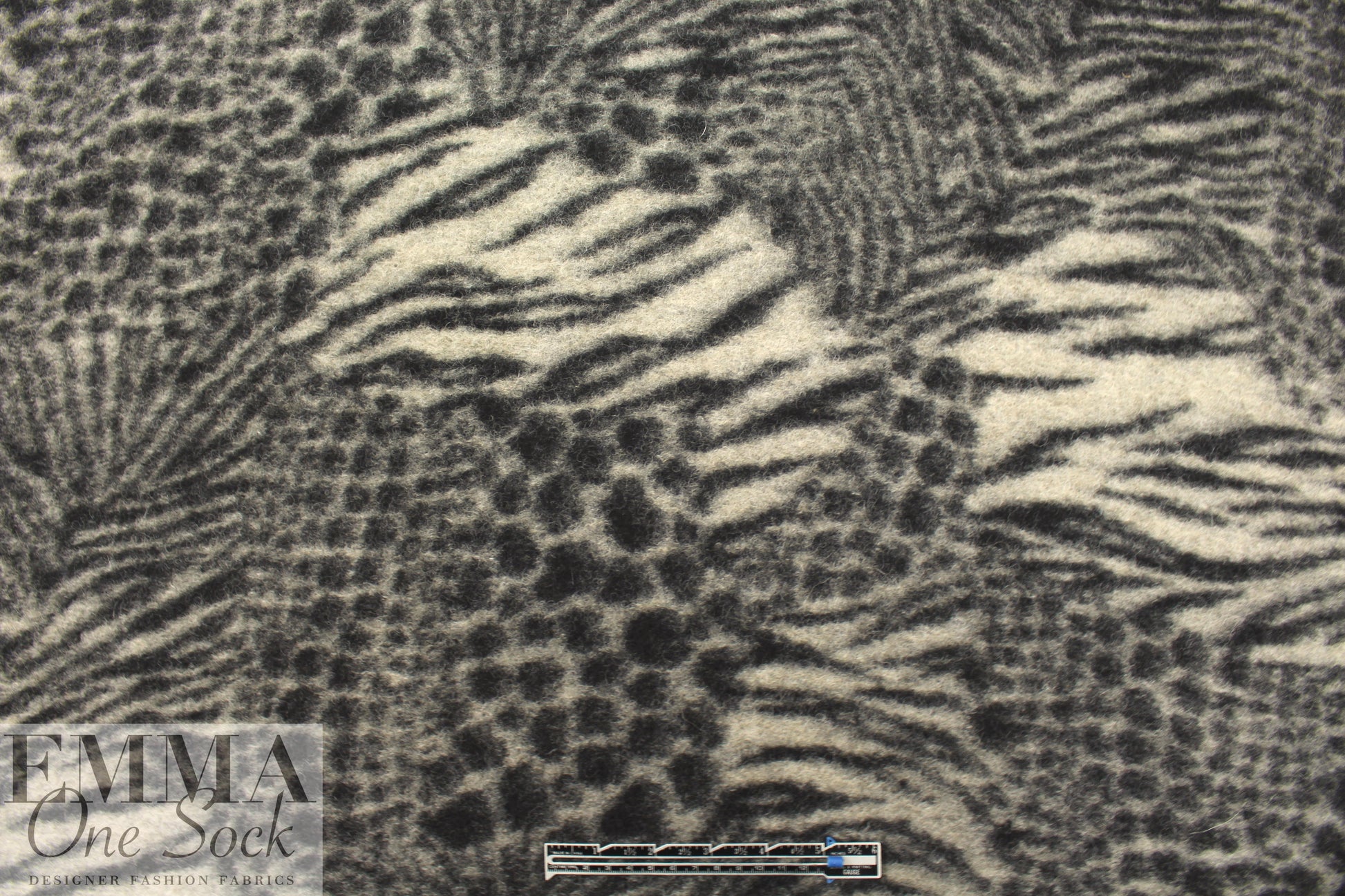 Italian tiger/dot boiled wool fleece