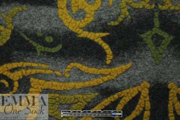 Italian textured scroll wool fleece knit