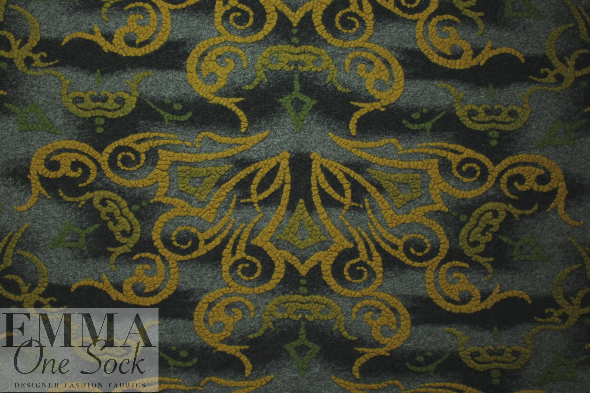 Italian textured scroll wool fleece knit
