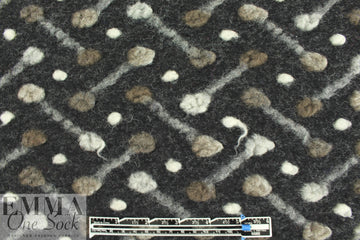 Italian earth/charcoal 'barbell' wool fleece knit