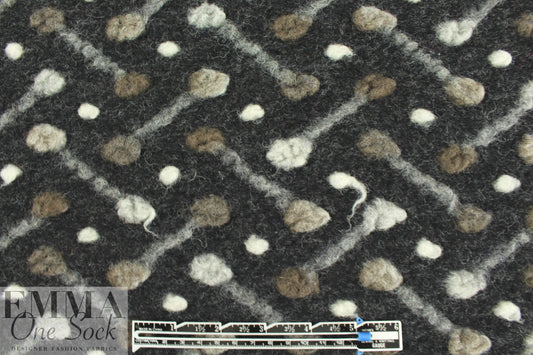 Italian earth/charcoal 'barbell' wool fleece knit