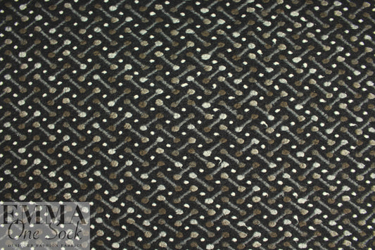 Italian earth/charcoal 'barbell' wool fleece knit