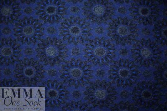 Italian textured flower nocturne wool fleece knit