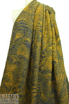 Italian dijon/navy design boiled wool fleece