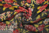 Italian textured red/gold floral wool fleece knit .625 yds