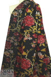 Italian textured red/gold floral wool fleece knit .625 yds