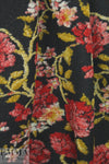 Italian textured red/gold floral wool fleece knit .625 yds