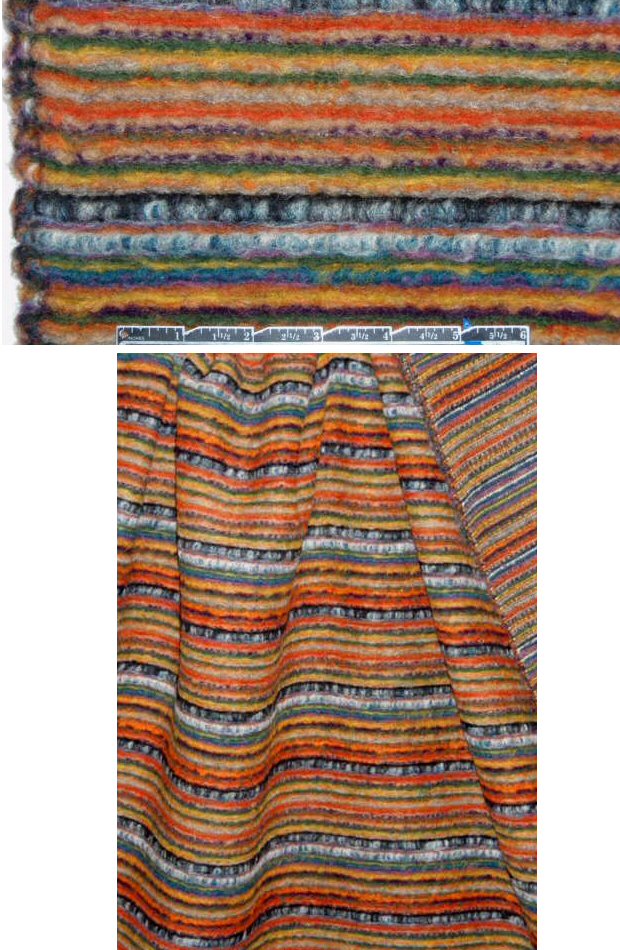 Italian 'boiled' wool sweater - spice tones stripe