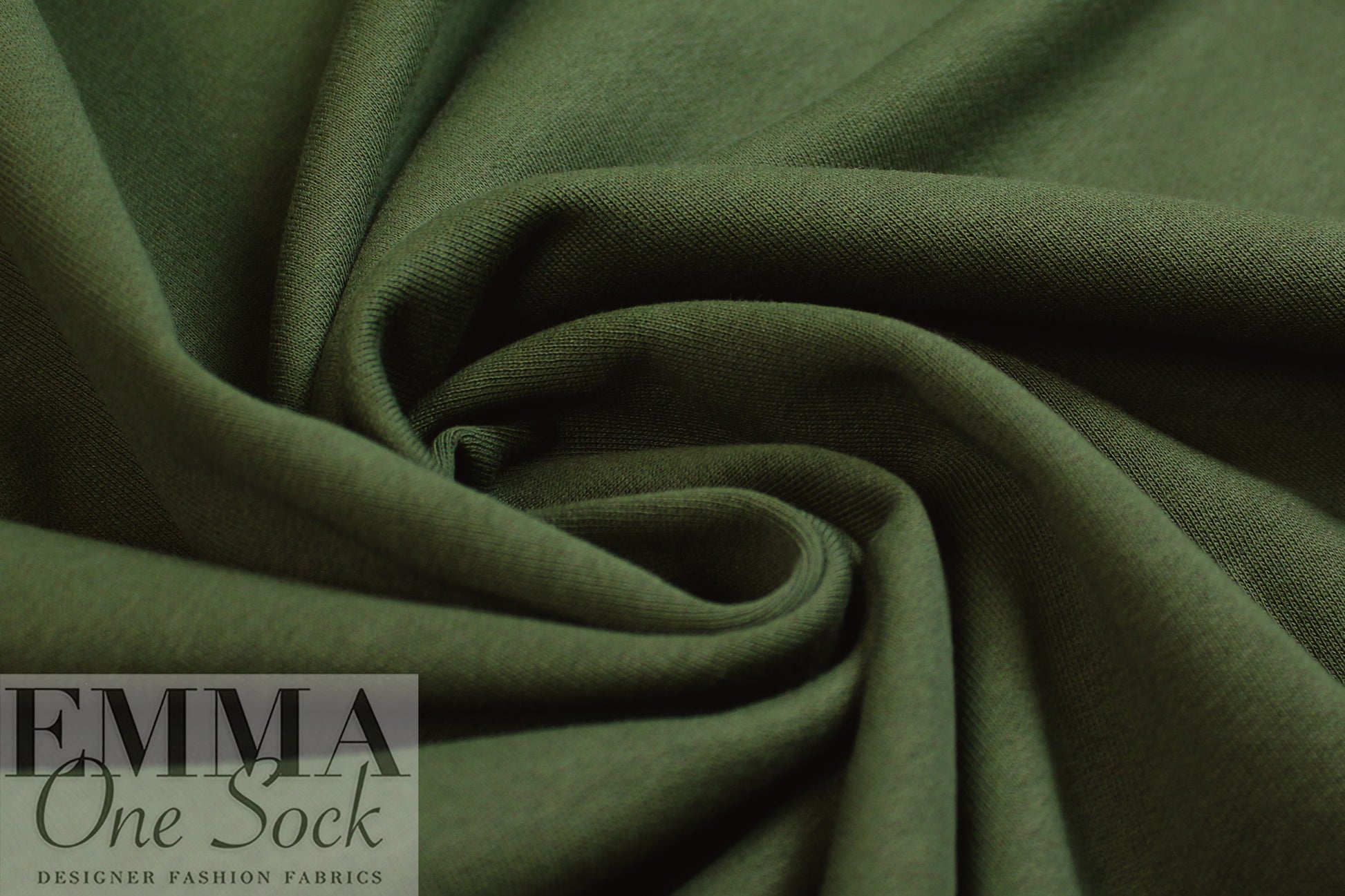MTM organic cotton extra wide fleece-backed sweatshirt knit - green khaki 1.25 yds