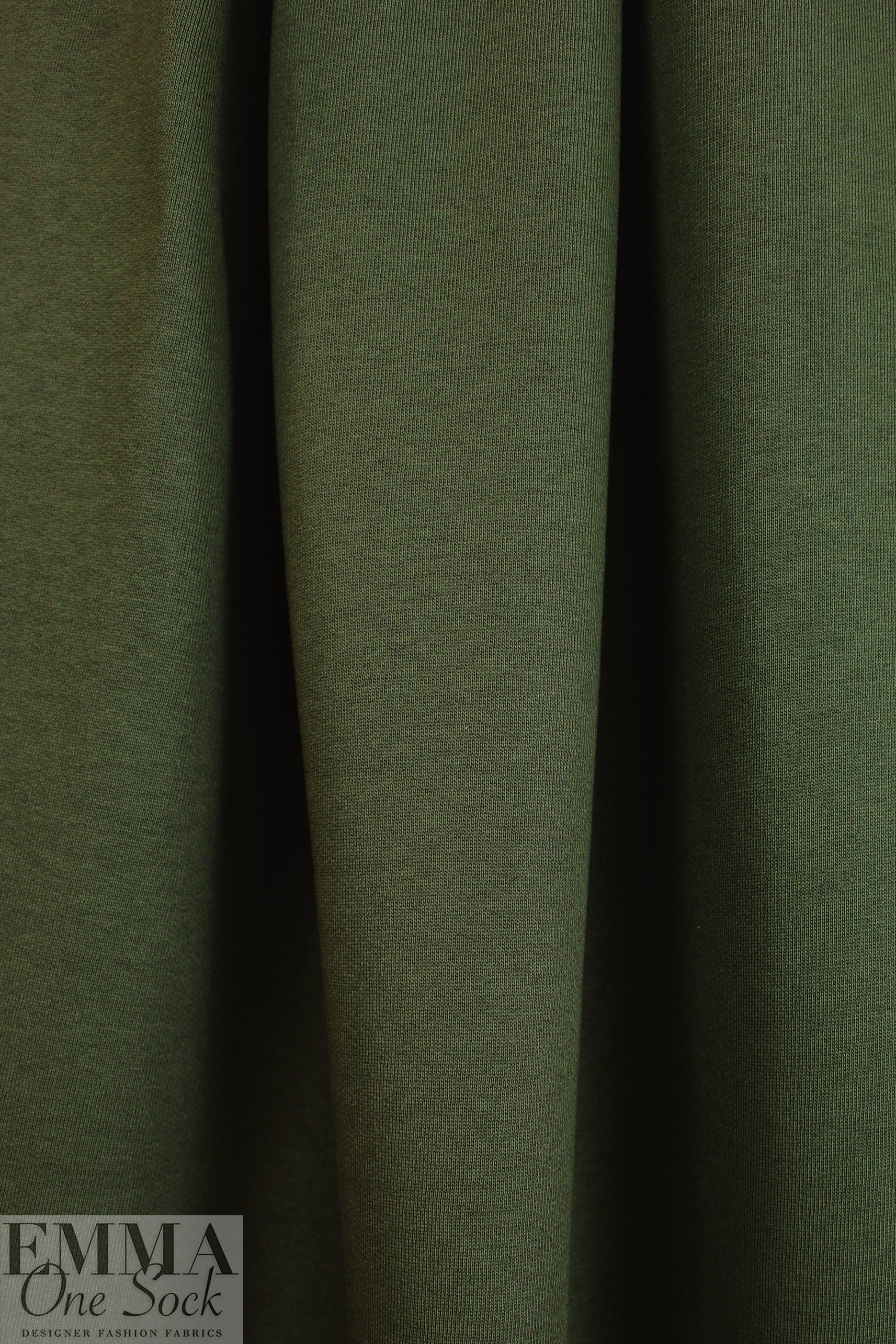 MTM organic cotton extra wide fleece-backed sweatshirt knit - green khaki .75 yds