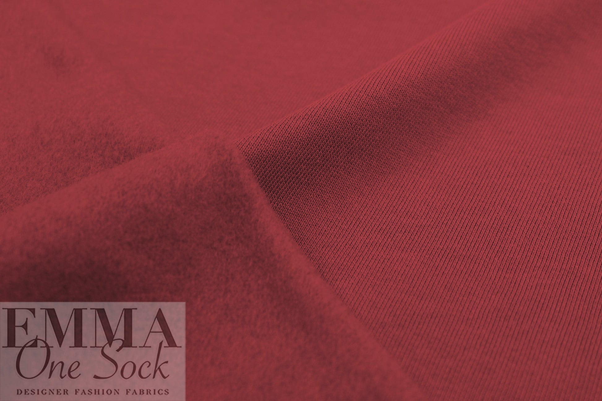 organic cotton brushed fleece-backed sweatshirt knit - Persian red 1.5 yd