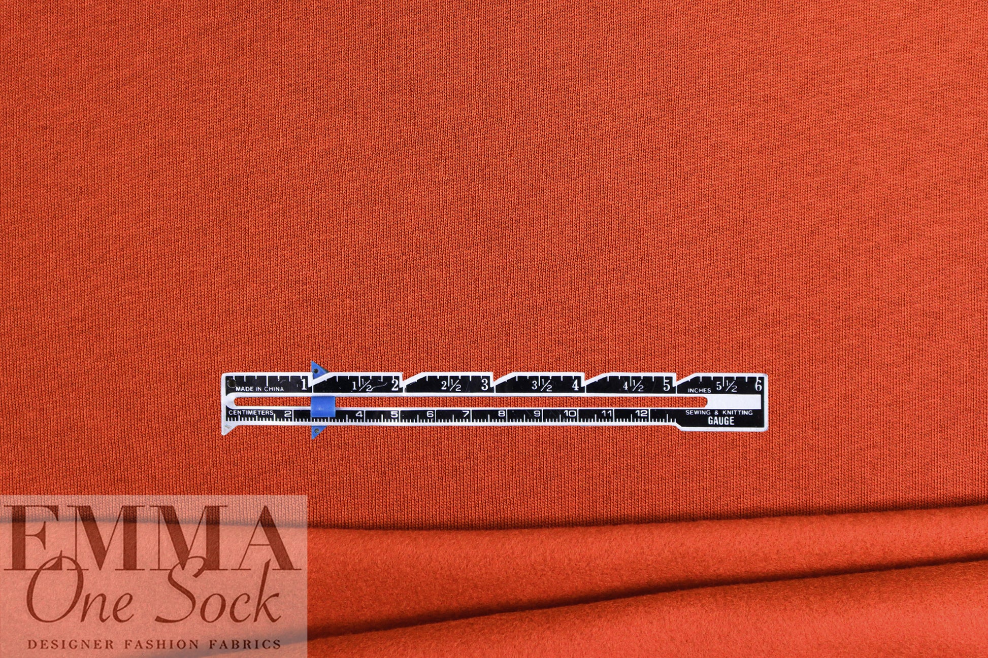 MTM organic cotton brushed fleece-backed sweatshirt knit -pumpkin .75 yds