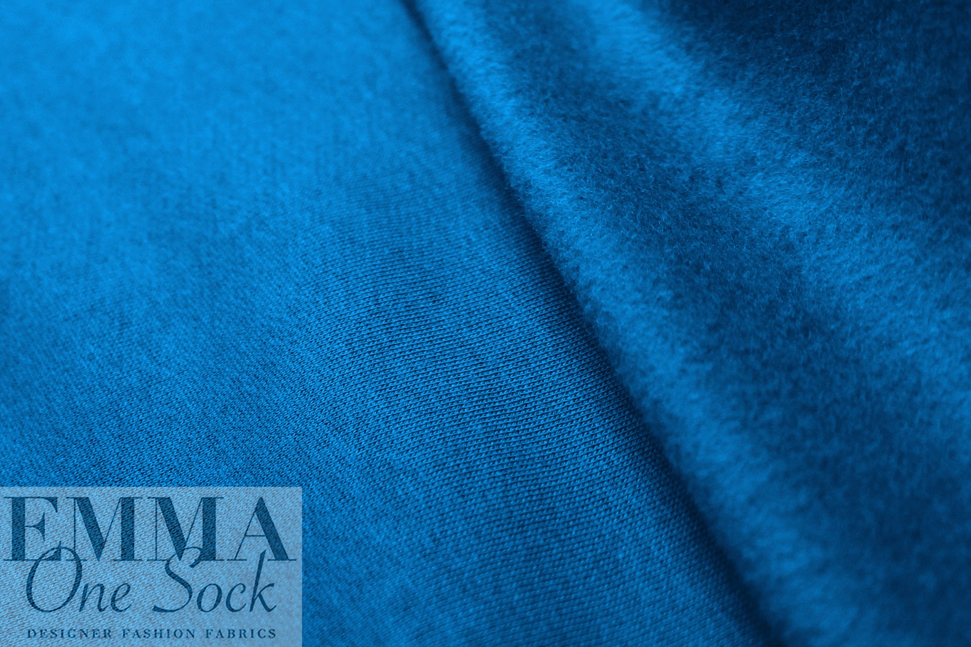 MTM organic cotton extra wide fleece-backed sweatshirt knit - intense blue .5 yds