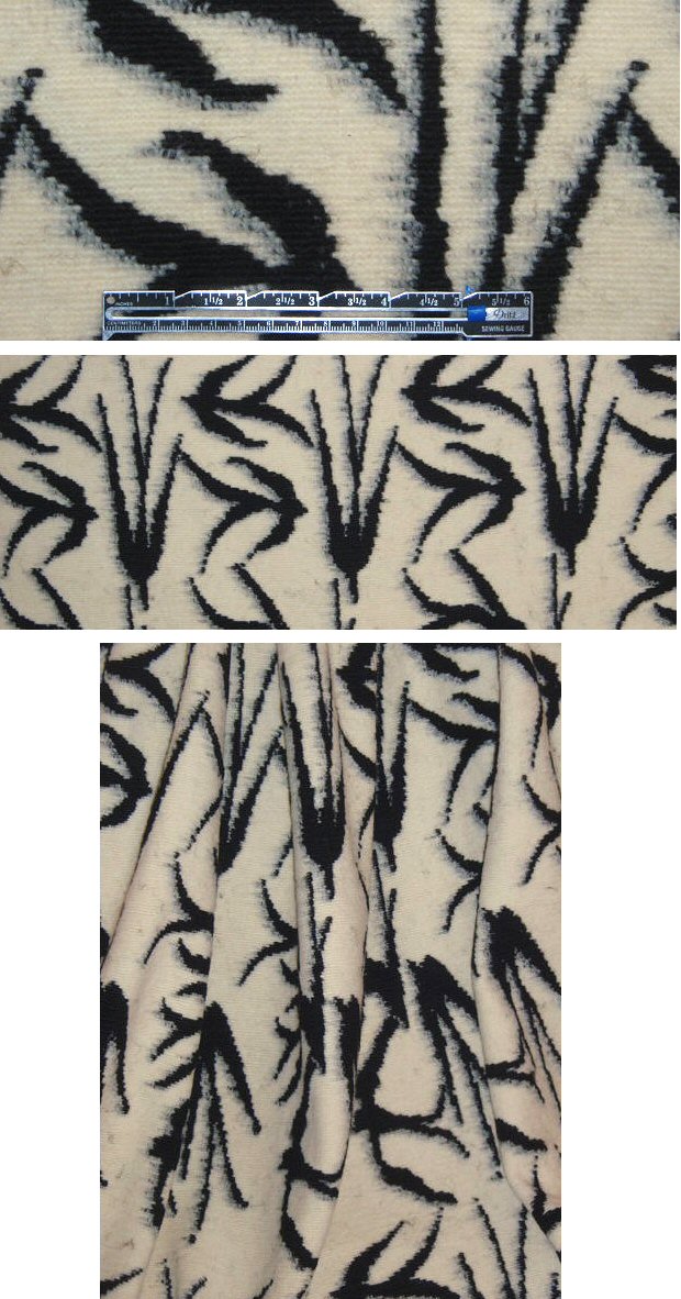CA designer fleecy sweater - black/ivory .875 yds