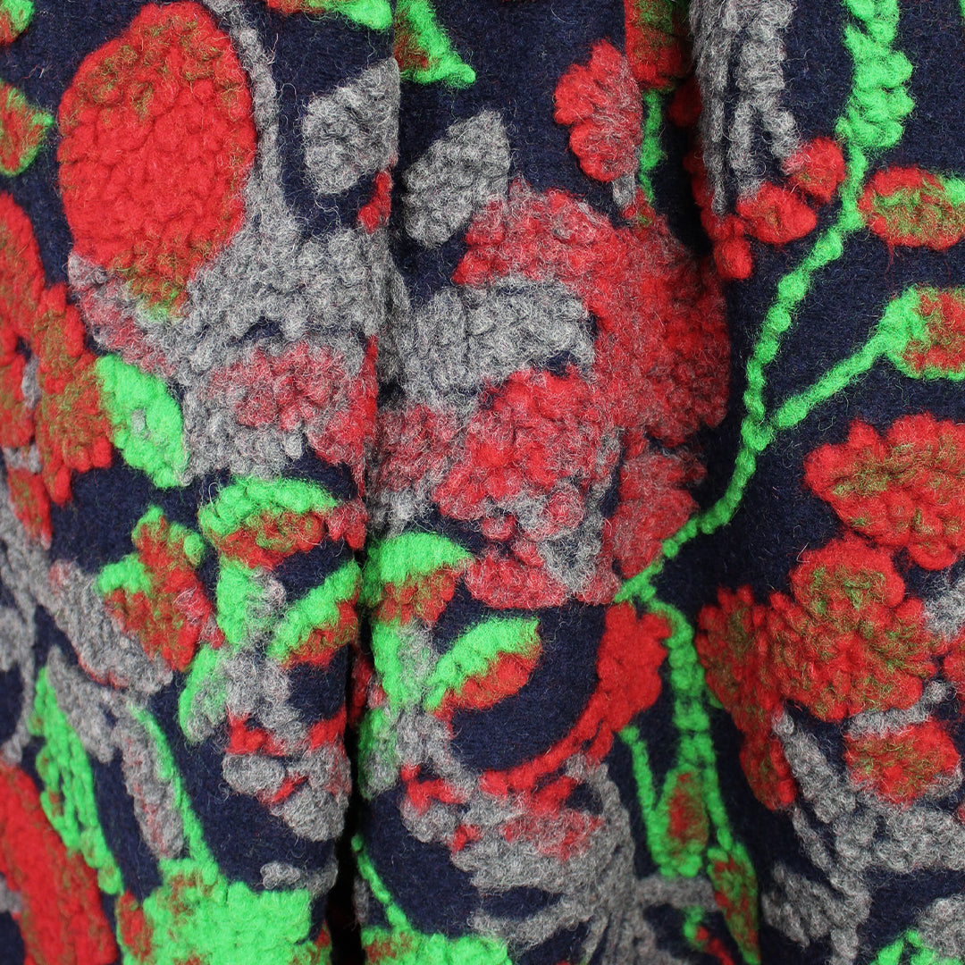 Italian tropical floral boiled wool blend fleece 1.25 yds