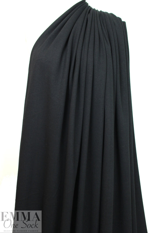Oeko-Tex cert. bamboo/cotton fleece-back knit - black