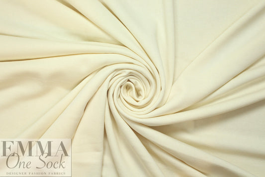 Oeko-Tex cert. bamboo/cotton fleece-back knit - ivory