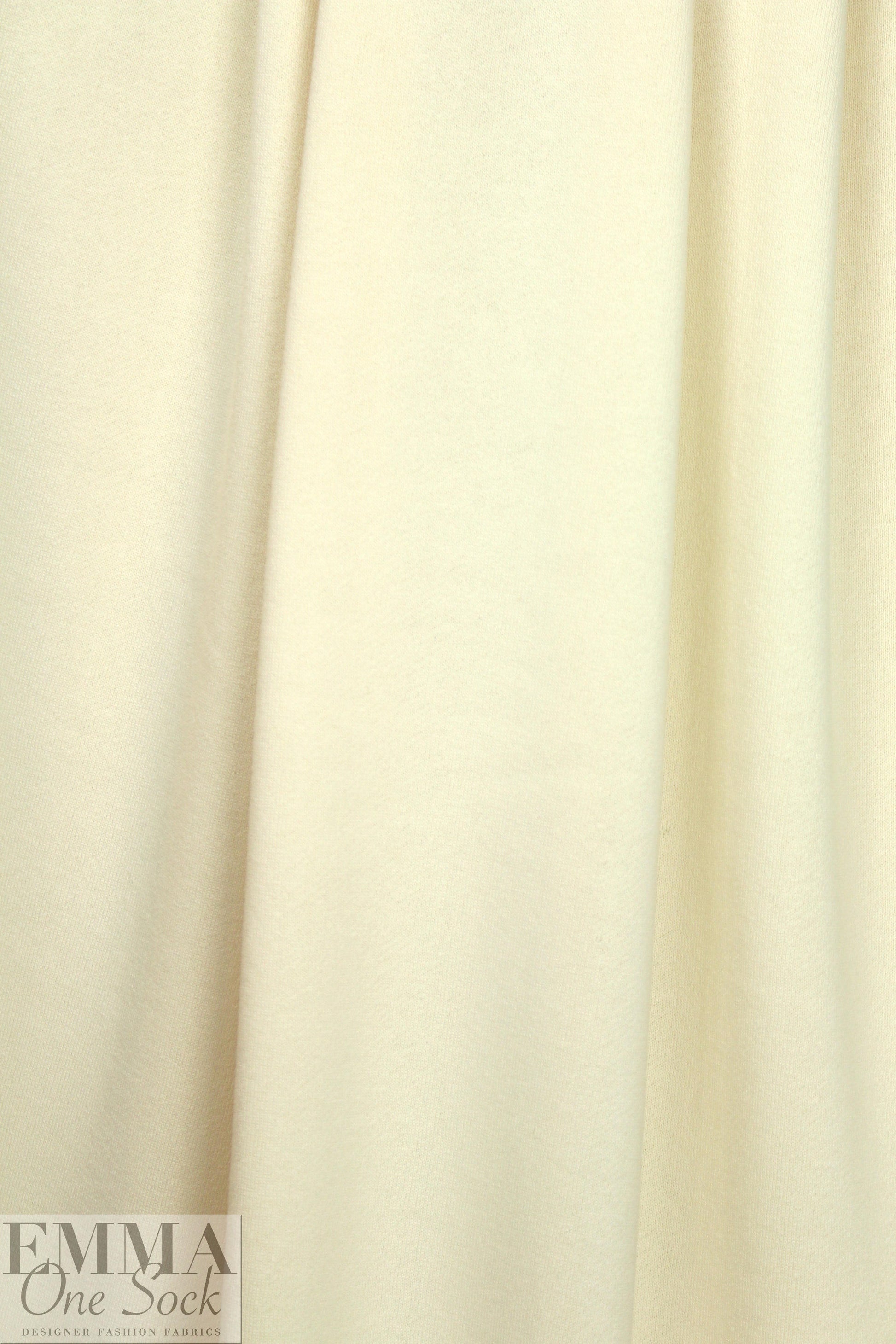 Oeko-Tex cert. bamboo/cotton fleece-back knit - ivory 1.125 yds