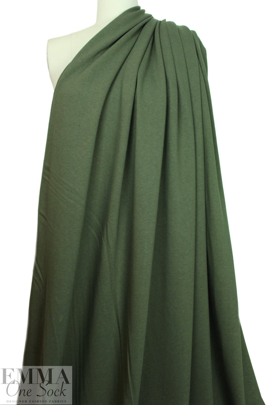 Oeko-Tex cert. bamboo/cotton fleece-back knit - fern 2 yd