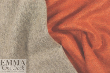 Italian double sided wool blend fleece - pumpkin/oatmeal 2.25 yd