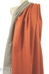 Italian double sided wool blend fleece - pumpkin/oatmeal