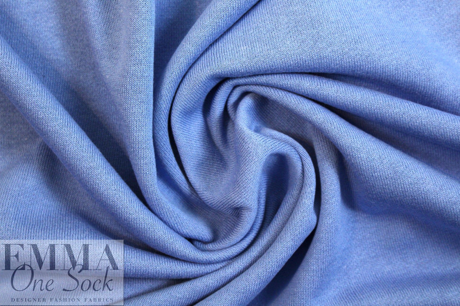 Oeko-Tex cert. bamboo/cotton fleece-back knit - French blue