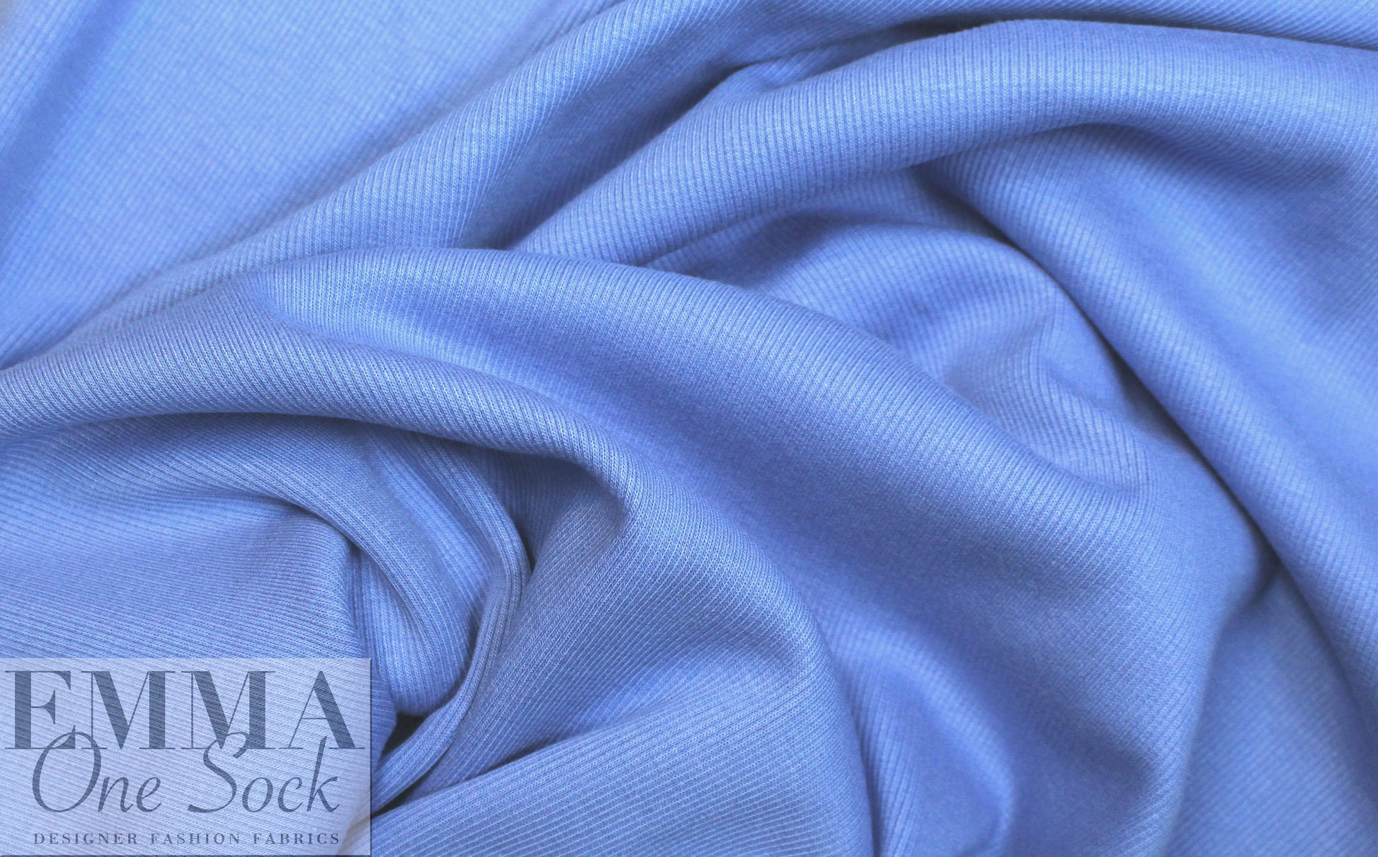 bamboo/cotton circular tube ribbing - French blue Oeko-Tex cert.