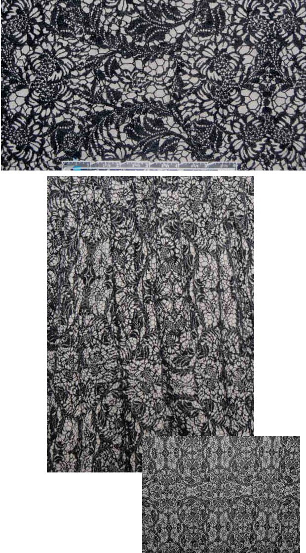 French lace-look flocked viscose knit