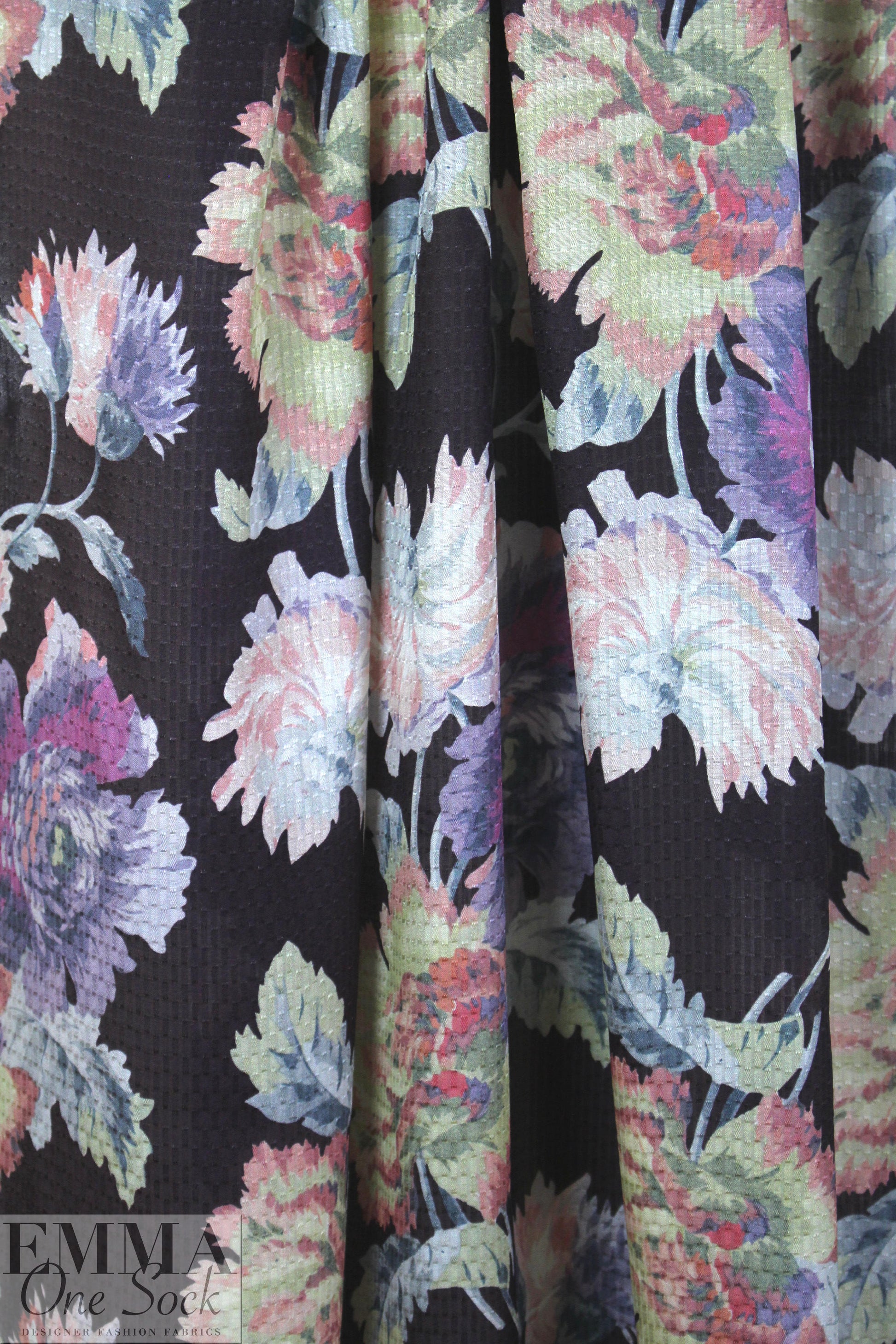 NY designer carnations lightweight silk jacquard 1.25 yds