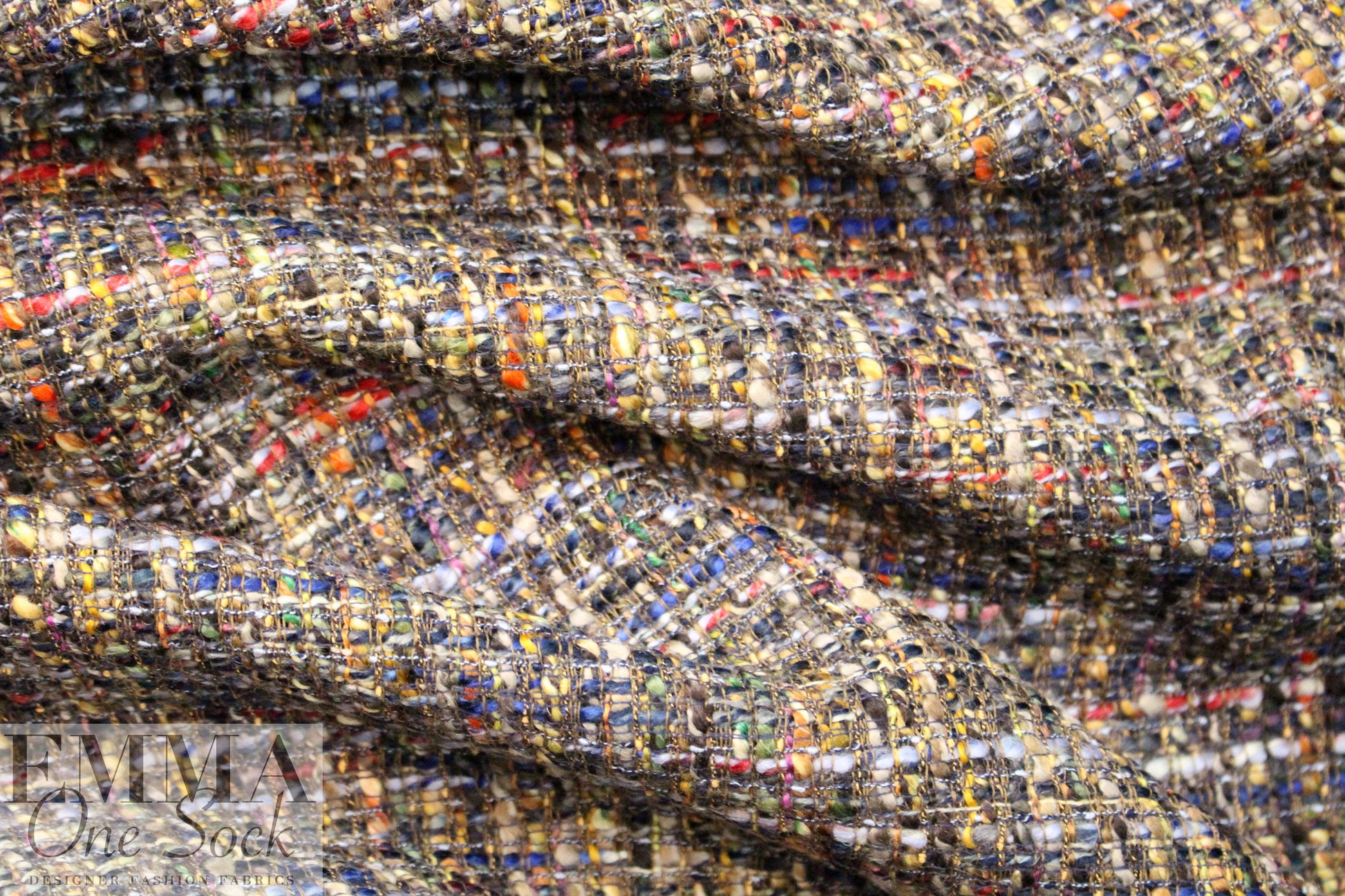 Italian 'Chanel tweed' boucle' - blue/earth