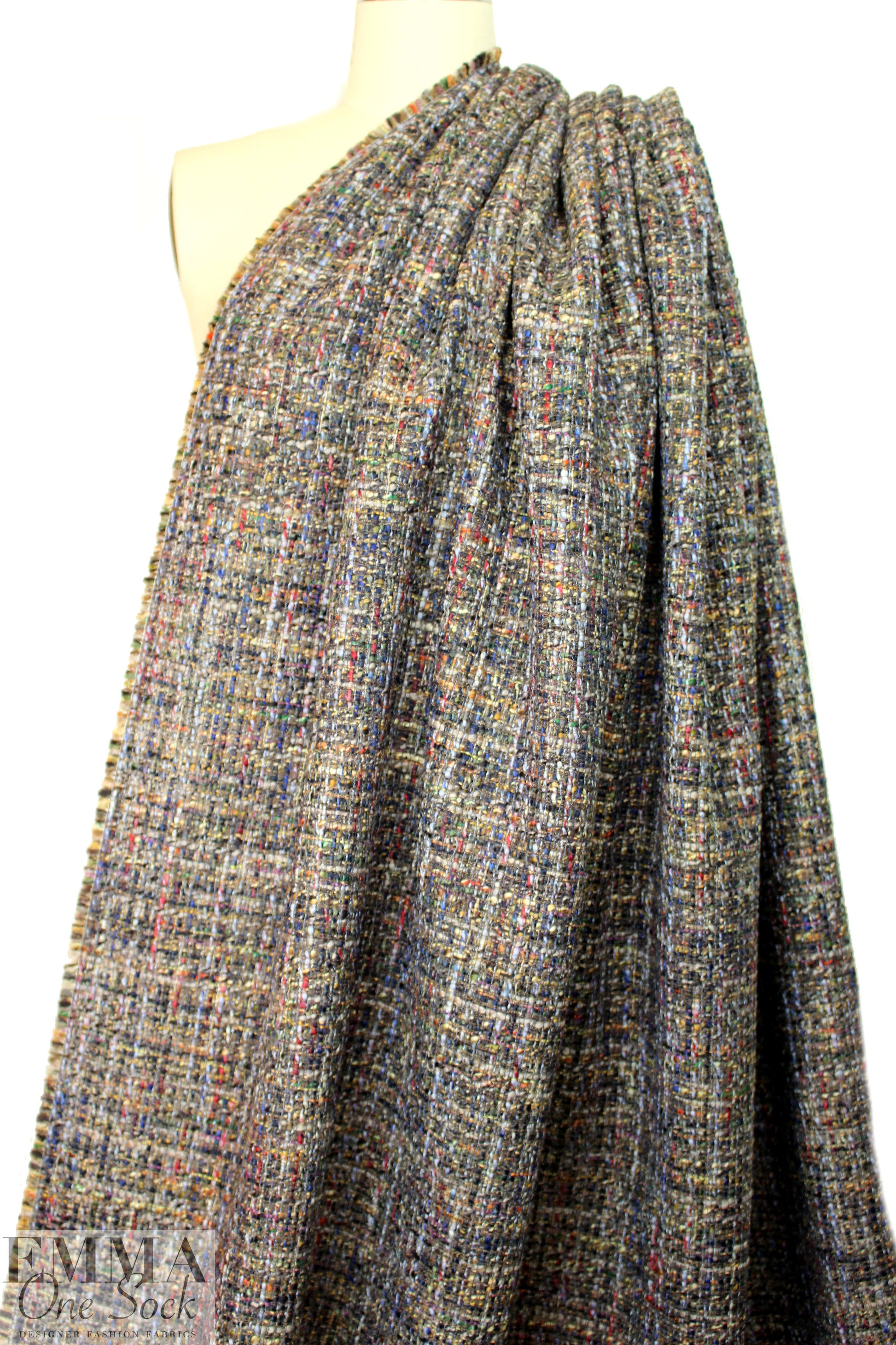 Italian 'Chanel tweed' boucle' - blue/earth