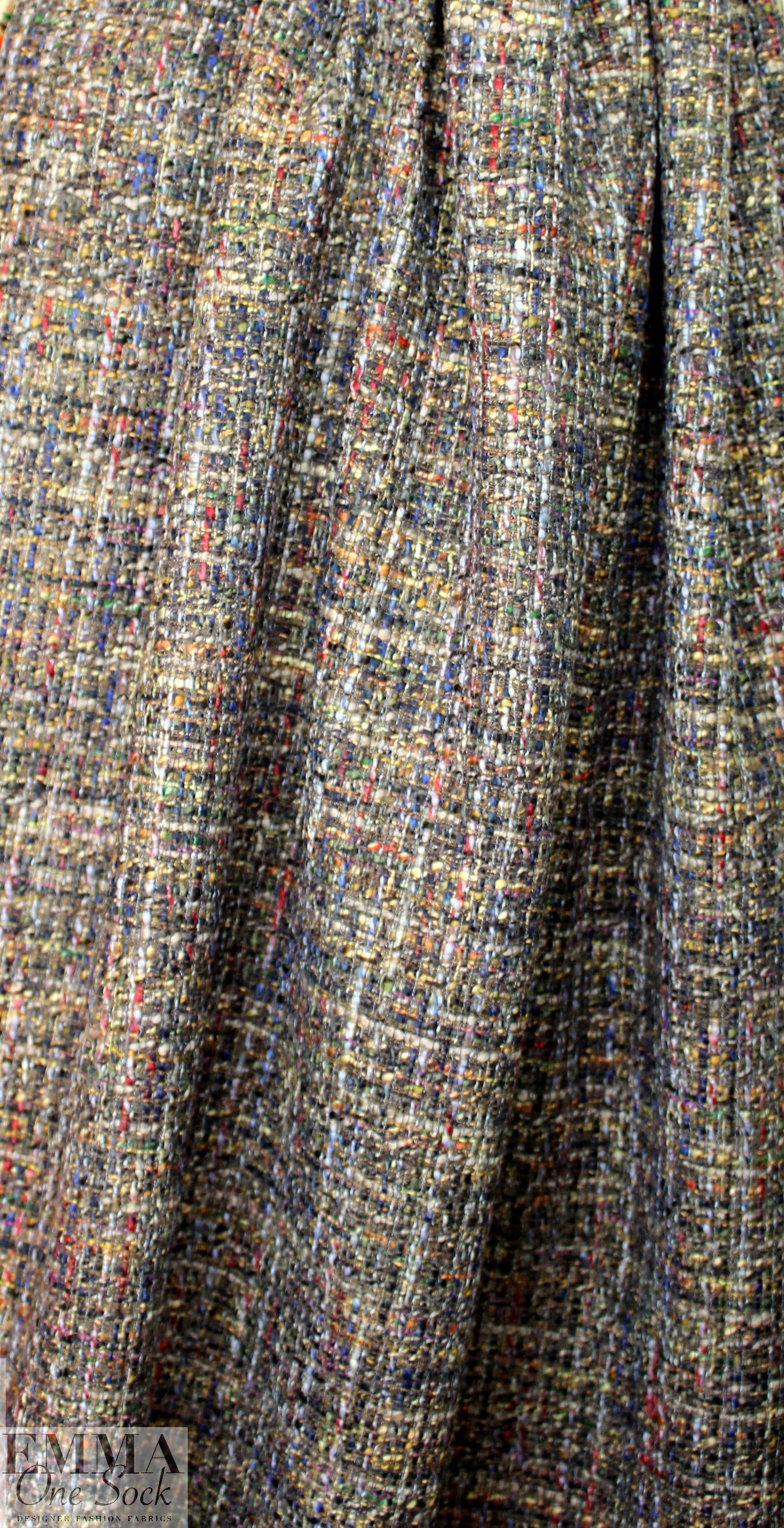 Italian 'Chanel tweed' boucle' - blue/earth
