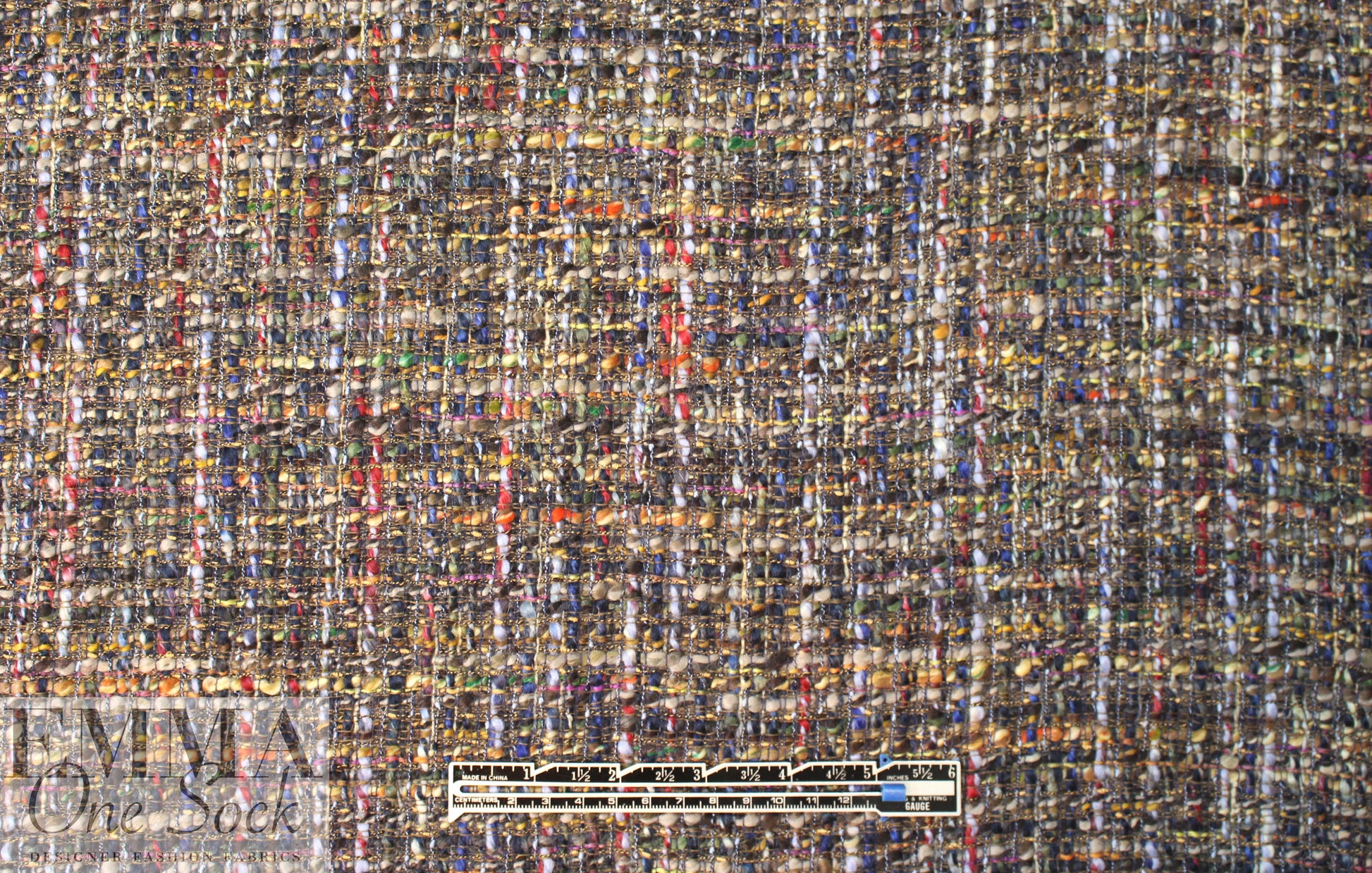 Italian 'Chanel tweed' boucle' - blue/earth