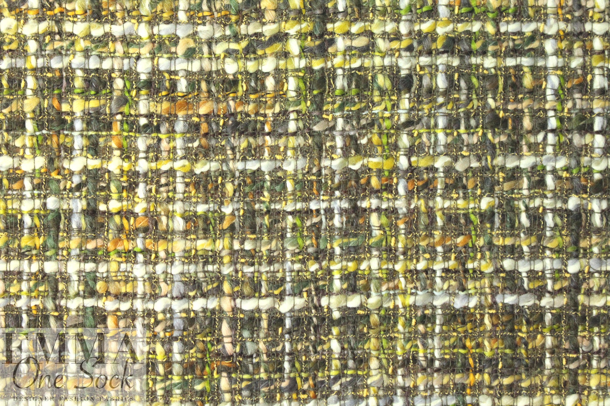 Italian 'Chanel tweed' boucle' - woodsy greens