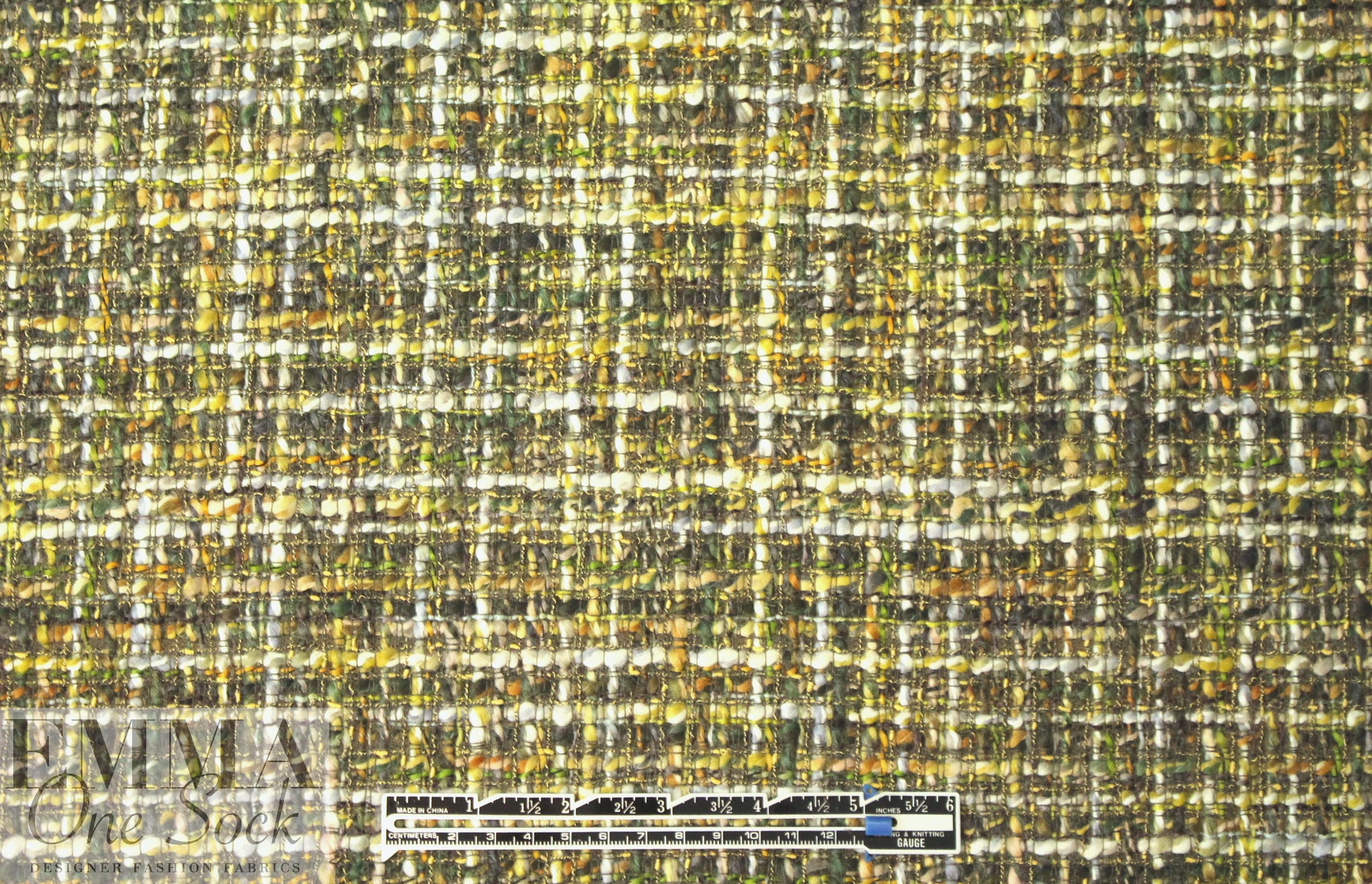 Italian 'Chanel tweed' boucle' - woodsy greens