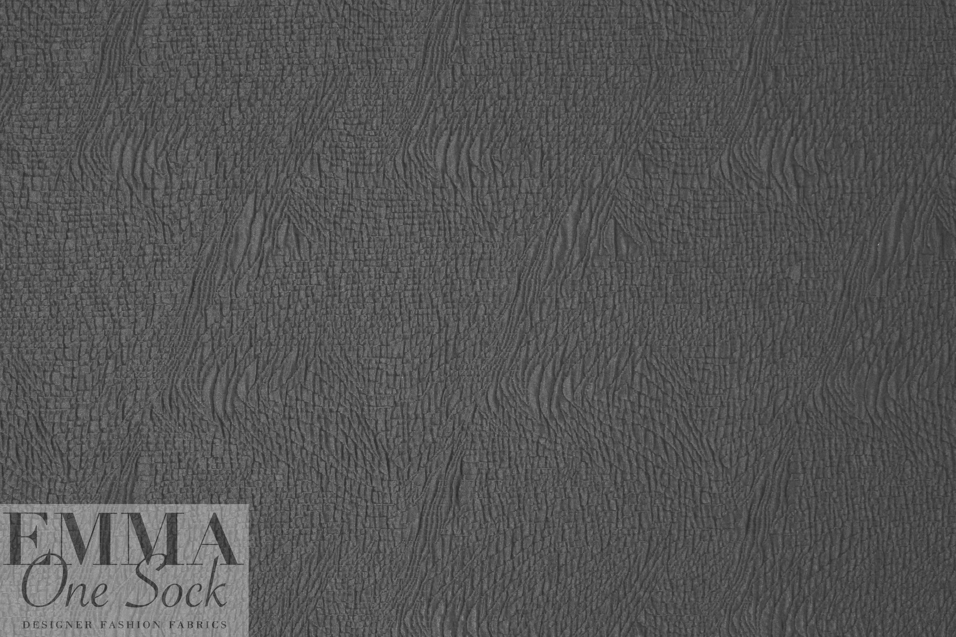 Italian 'cellular swirl' textured matelasse brocade - black