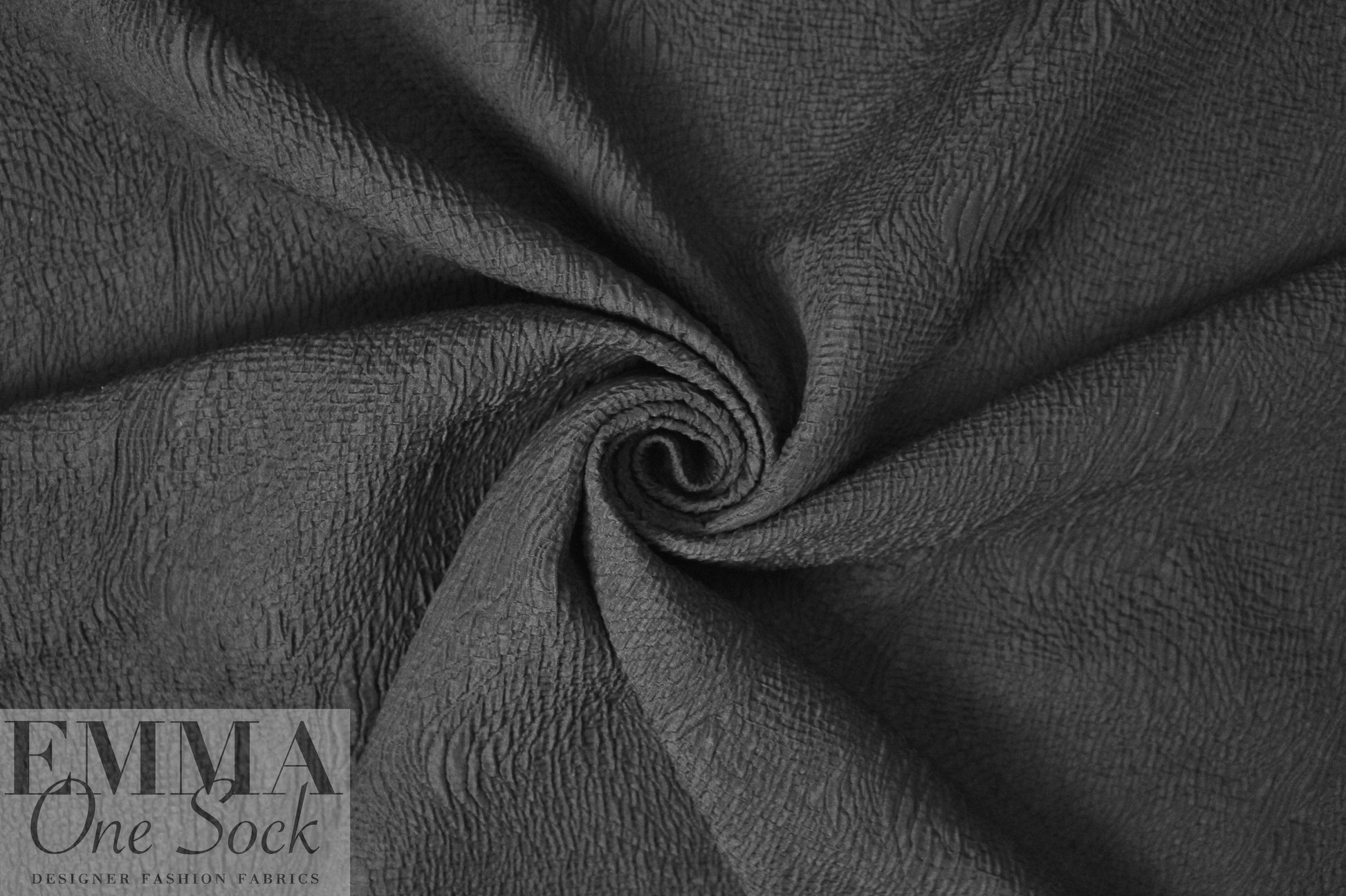 Italian 'cellular swirl' textured matelasse brocade - black
