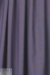 French yarn-dyed plaid stretch shirting - royal/rust