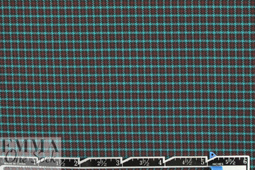 French yarn-dyed plaid stretch shirting - aqua/garnet 1.25 yds