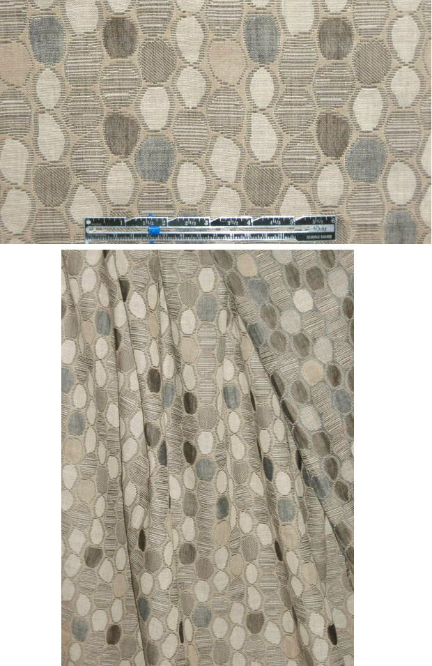 French khaki tones mosaic dot cotton jacquard