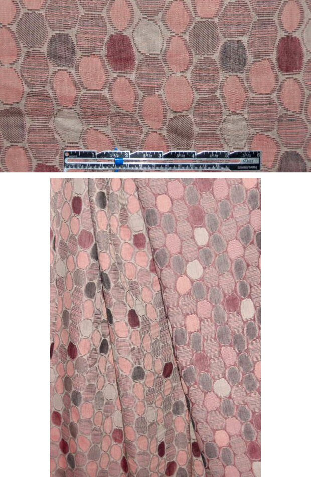 French rouge/graphite mosaic dot cotton jacquard